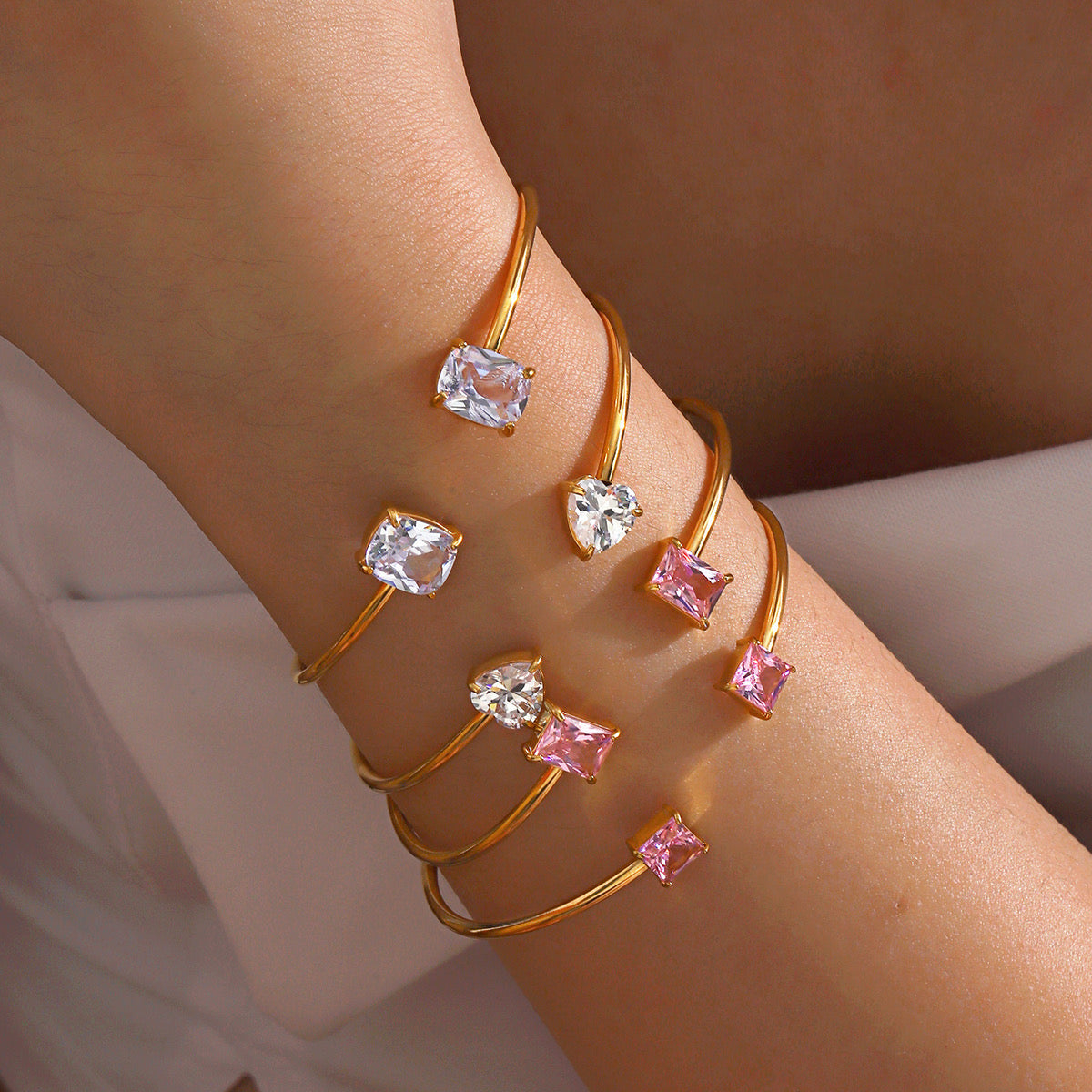 Aurora rosé little - Elegance Charm Armband, 18 k vergoldet